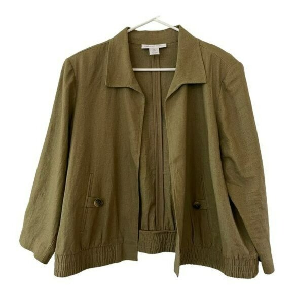 Carol Wren Jackets & Blazers - Carol Wren Jacket Size XL Linen Olive Green Lightweight